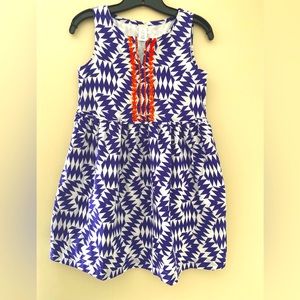 J. Crew CrewCuts Blue/White Sleeveless Dress w/ lining and pockets EUC Size: 10